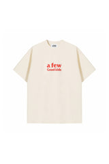 AFGK Basic Double Row Logo Color Block Tee Unisex American Casual T-shirt