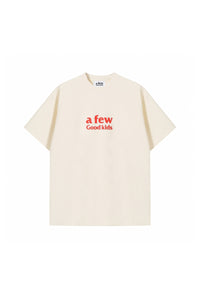 AFGK Basic Double Row Logo Color Block Tee Unisex American Casual T-shirt