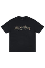 MEDM Camo Print Patch Embroidery Slub Cotton Crew Neck Tee
