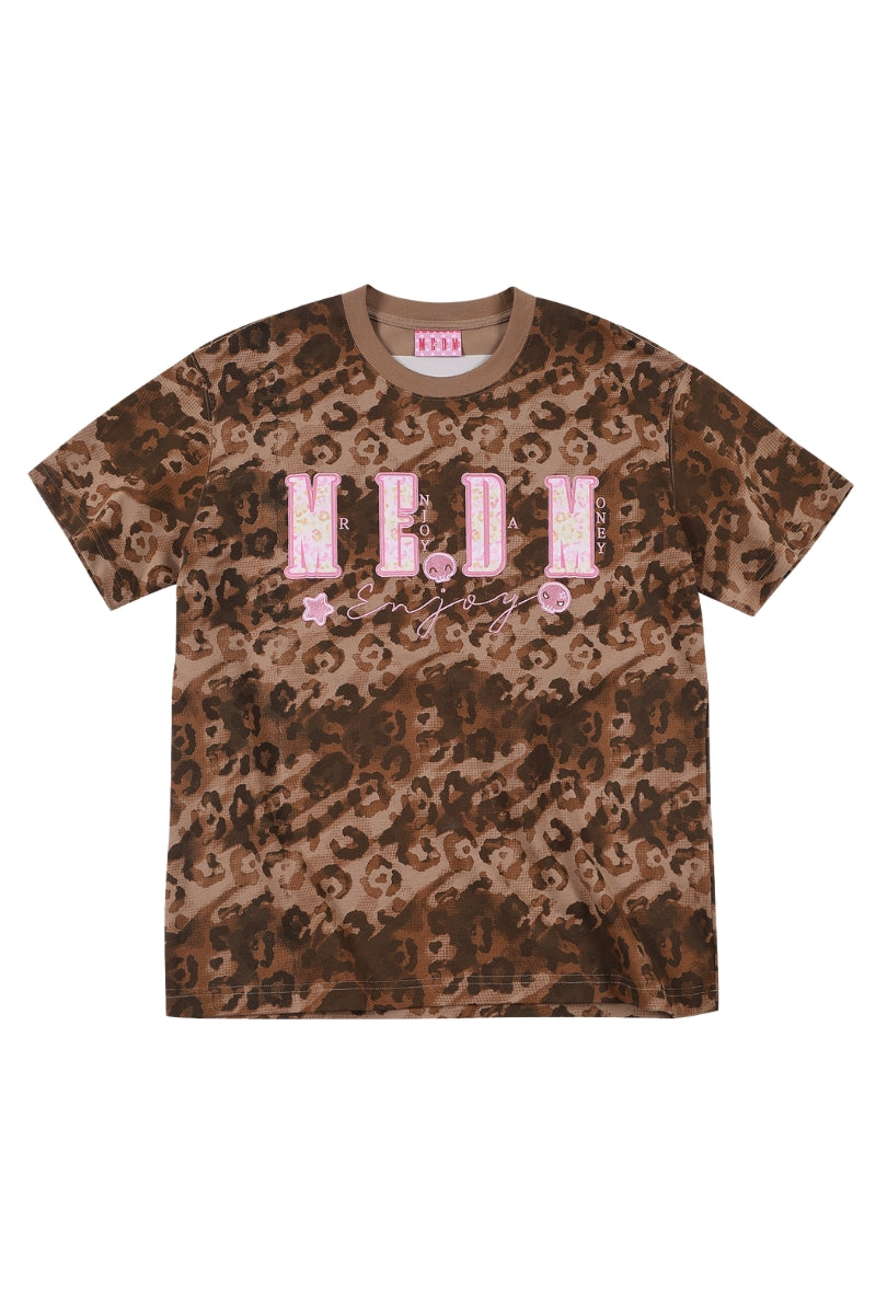MEDM×Sanrio Kuromi Leopard Print Loose Couple T-shirt