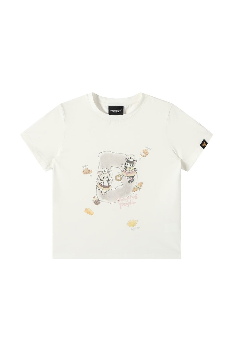 Dangerouspeople DSP Playful Dessert Print Fitted Women's Cool‑Touch T‑Shirt