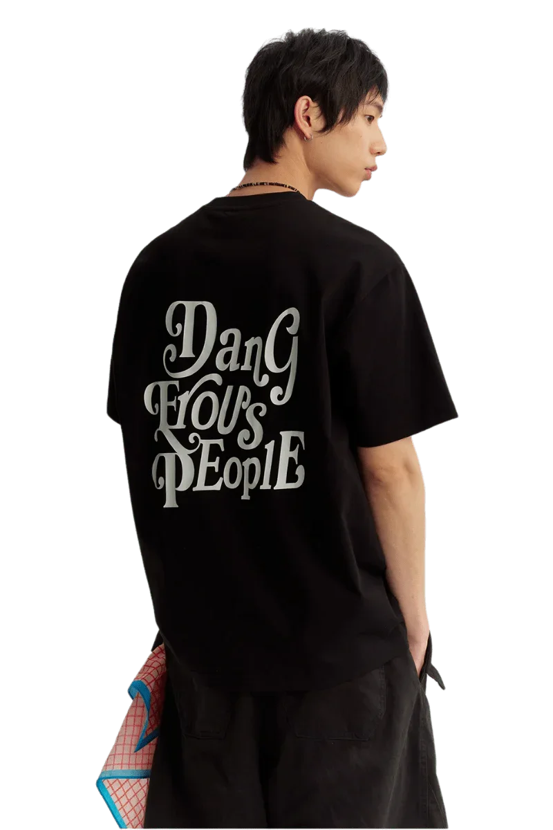 Dangerous People American Font Tee in Soft Sorona Material - ShaLaoBan