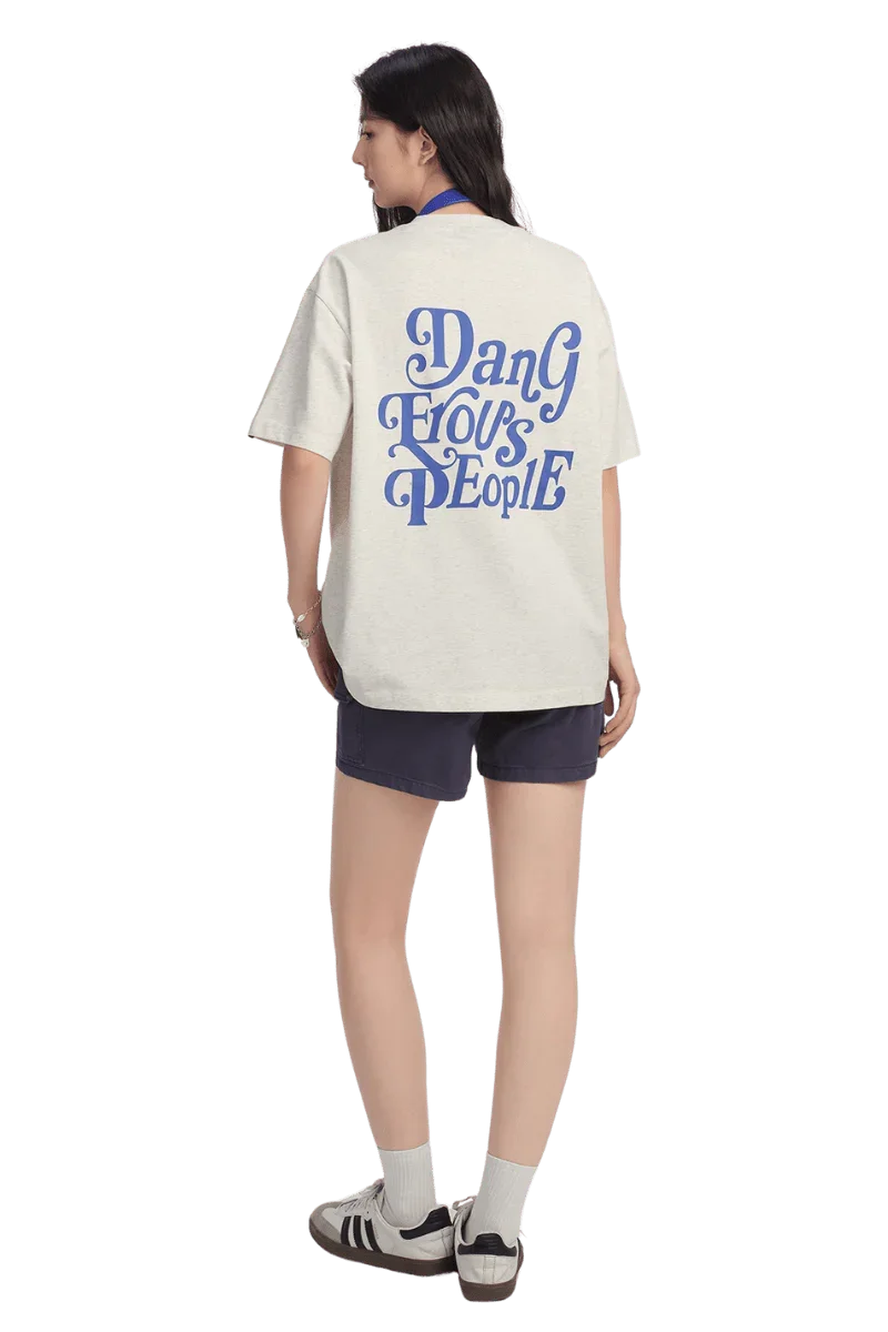 Dangerous People American Font Tee in Soft Sorona Material - ShaLaoBan