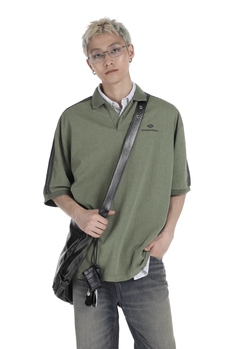 Masonprince B Logo Oversized Polo Tee - ShaLaoBan