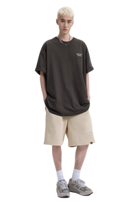 Dangerous People Back Patch Logo Tee in Soft Beige Cotton - ShaLaoBan