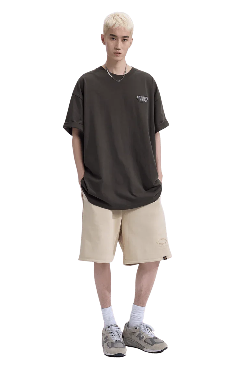 Dangerous People Back Patch Logo Tee in Soft Beige Cotton - ShaLaoBan