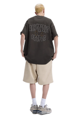 Dangerous People Back Patch Logo Tee in Soft Beige Cotton - ShaLaoBan