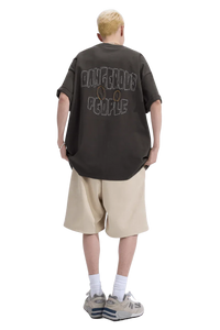 Dangerous People Back Patch Logo Tee in Soft Beige Cotton - ShaLaoBan