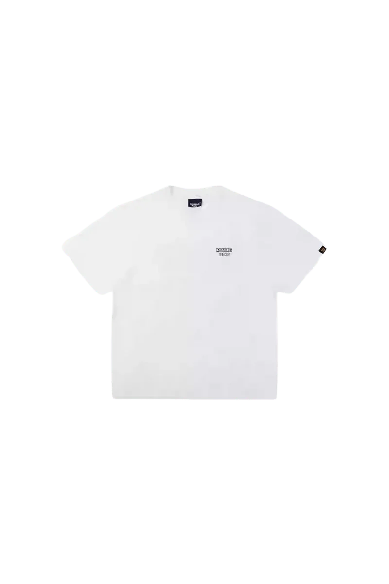 Dangerous People Back Patch Logo Tee in Soft Beige Cotton - ShaLaoBan