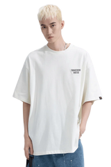 Dangerous People Back Patch Logo Tee in Soft Beige Cotton - ShaLaoBan