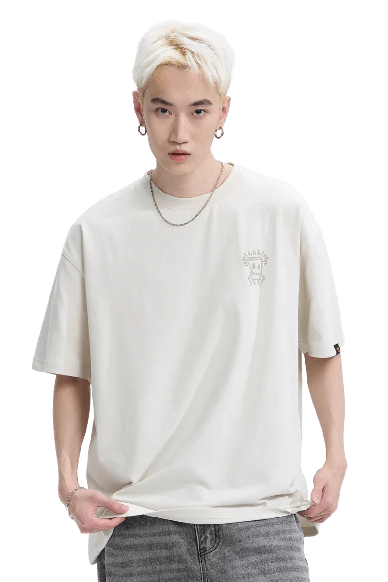 Dangerous People Minimalist Cotton Tee with Graphic Print - ShaLaoBan