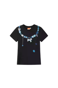 IDontSmoke Beaded Necklace Print Ladies Tee