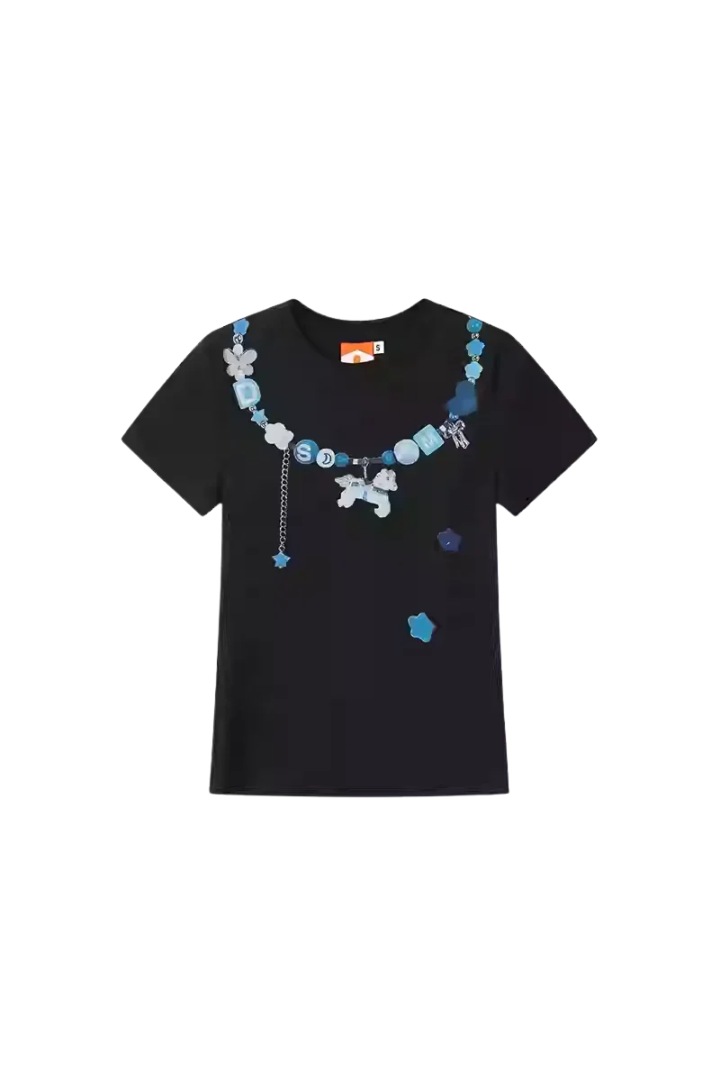 IDontSmoke Beaded Necklace Print Ladies Tee