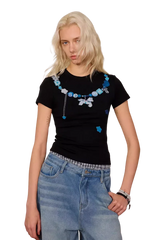 IDontSmoke Beaded Necklace Print Ladies Tee