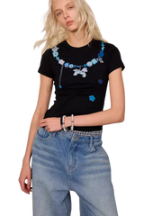 IDontSmoke Beaded Necklace Print Ladies Tee