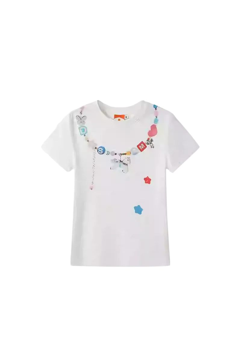 IDontSmoke Beaded Necklace Print Ladies Tee
