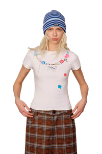 IDontSmoke Beaded Necklace Print Ladies Tee