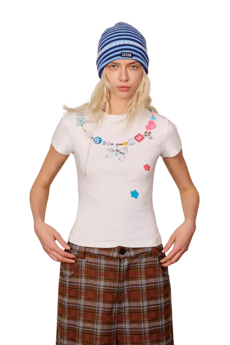 IDontSmoke Beaded Necklace Print Ladies Tee