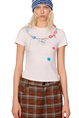 IDontSmoke Beaded Necklace Print Ladies Tee