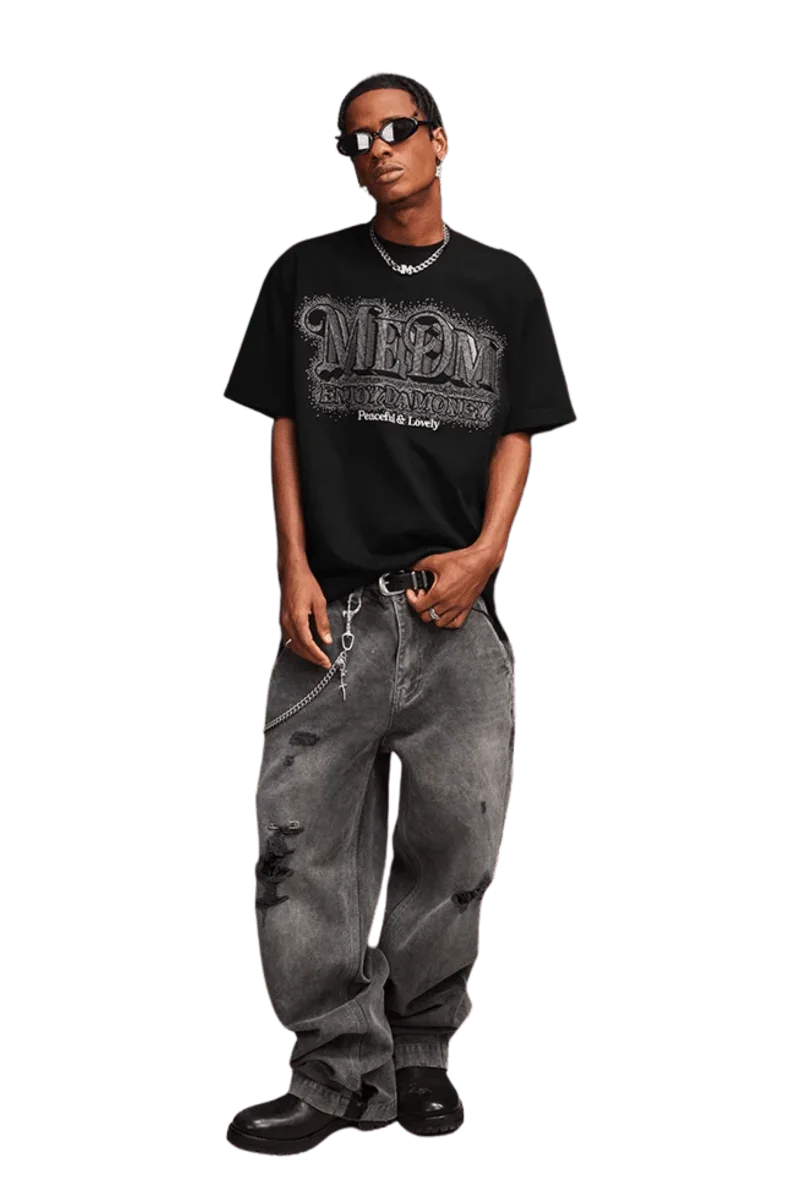 MEDM SS25 Big M Rhinestone Tee - ShaLaoBan