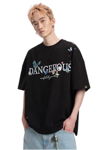 Dangerous People Butterfly Embroidery Tee