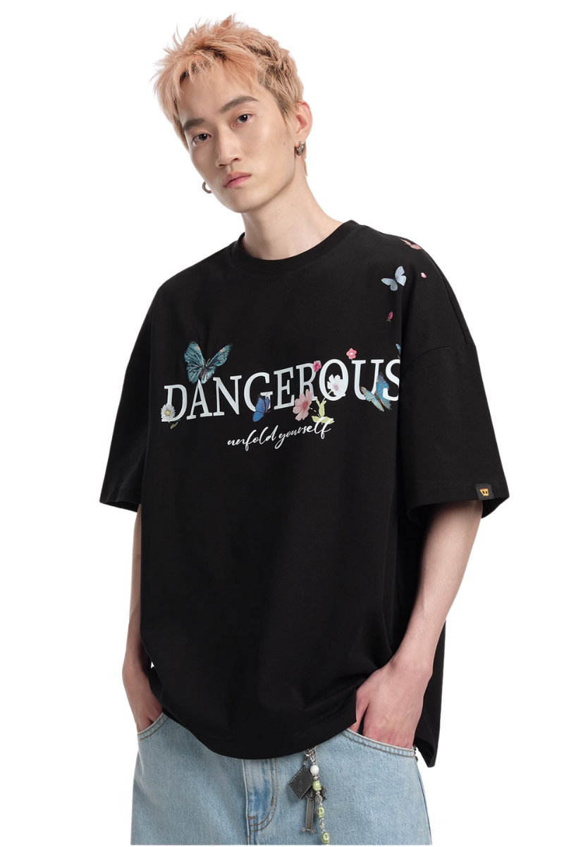 Dangerous People Butterfly Embroidery Tee