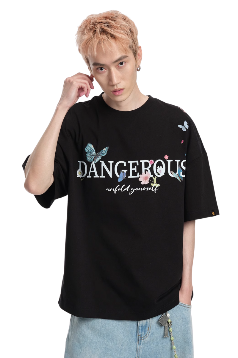 Dangerous People Butterfly Embroidery Tee