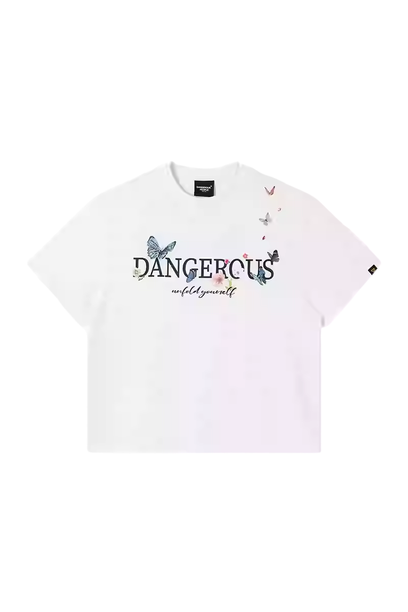 Dangerous People Butterfly Embroidery Tee