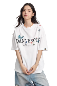 Dangerous People Butterfly Embroidery Tee