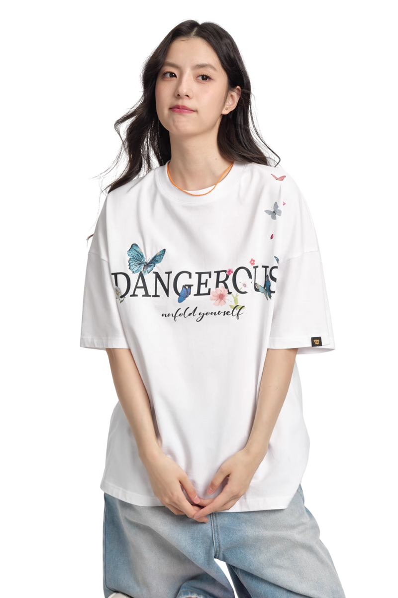 Dangerous People Butterfly Embroidery Tee
