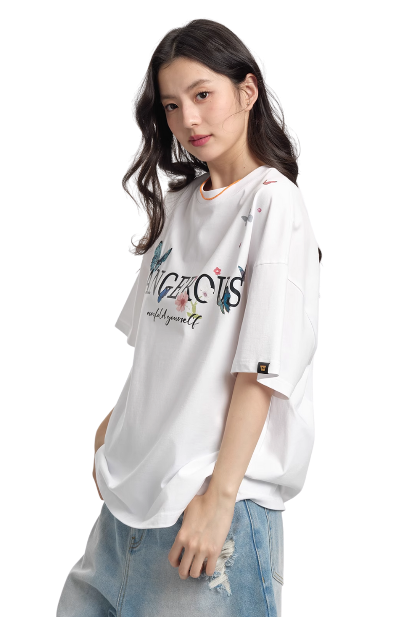 Dangerous People Butterfly Embroidery Tee