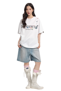 Dangerous People Butterfly Embroidery Tee