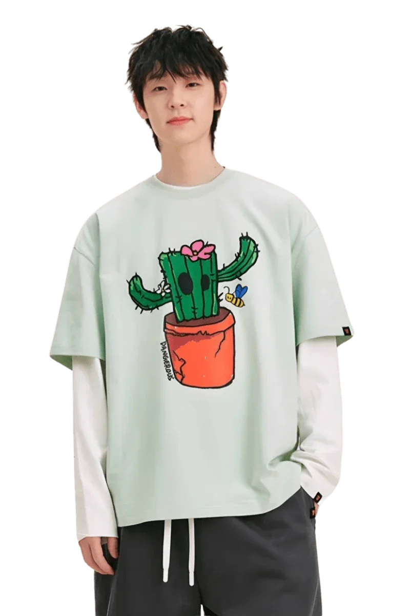 Dangerous People Cactus Paper Bag Man Tee - ShaLaoBan