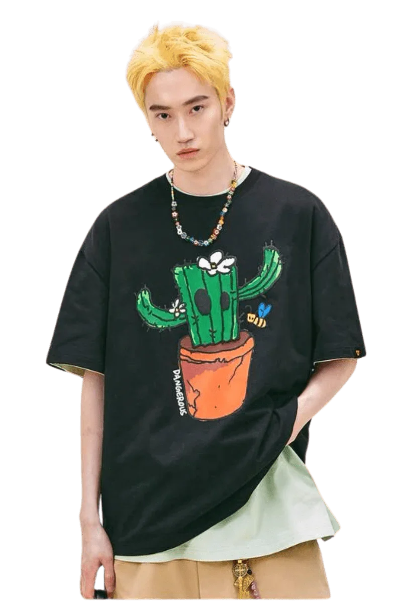 Dangerous People Cactus Paper Bag Man Tee - ShaLaoBan