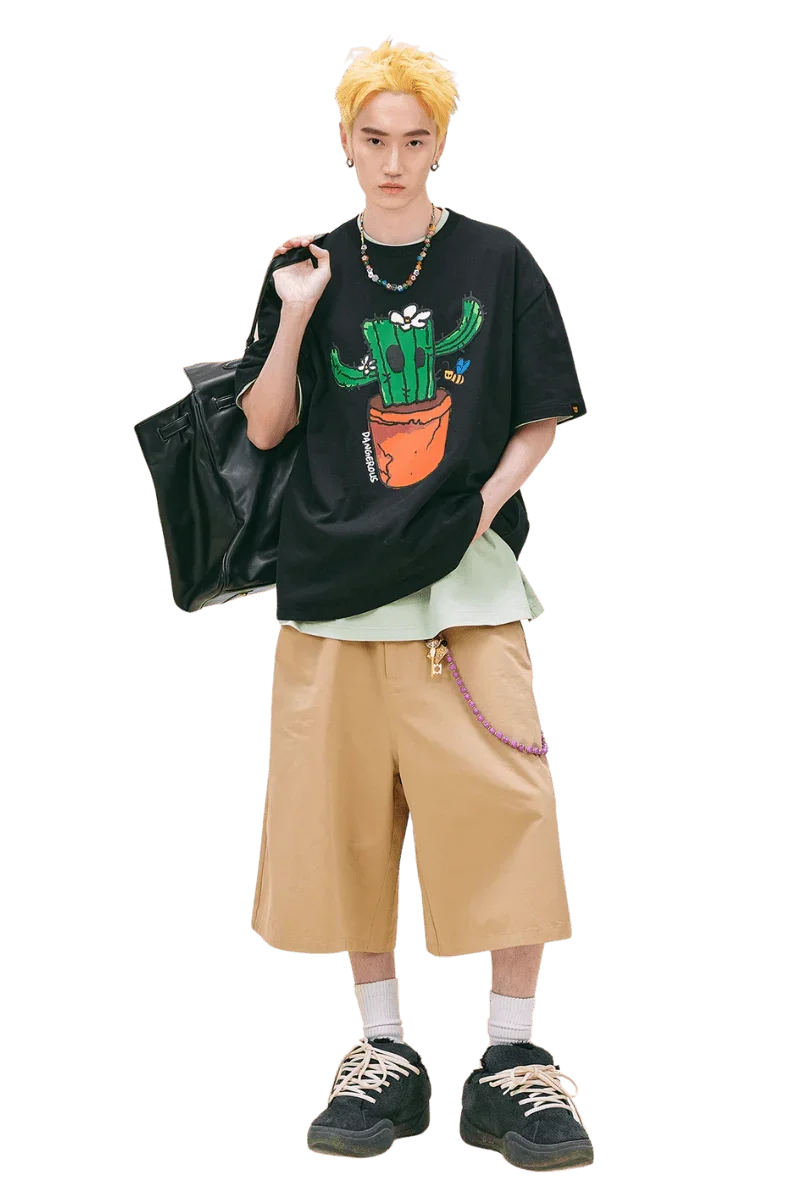 Dangerous People Cactus Paper Bag Man Tee - ShaLaoBan