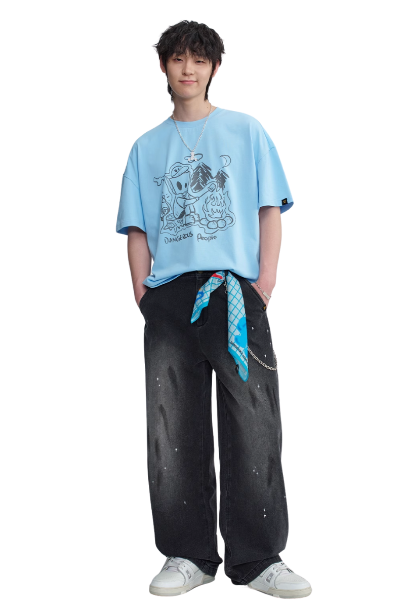 Dangerous People Camping Paper Bag Man Tee