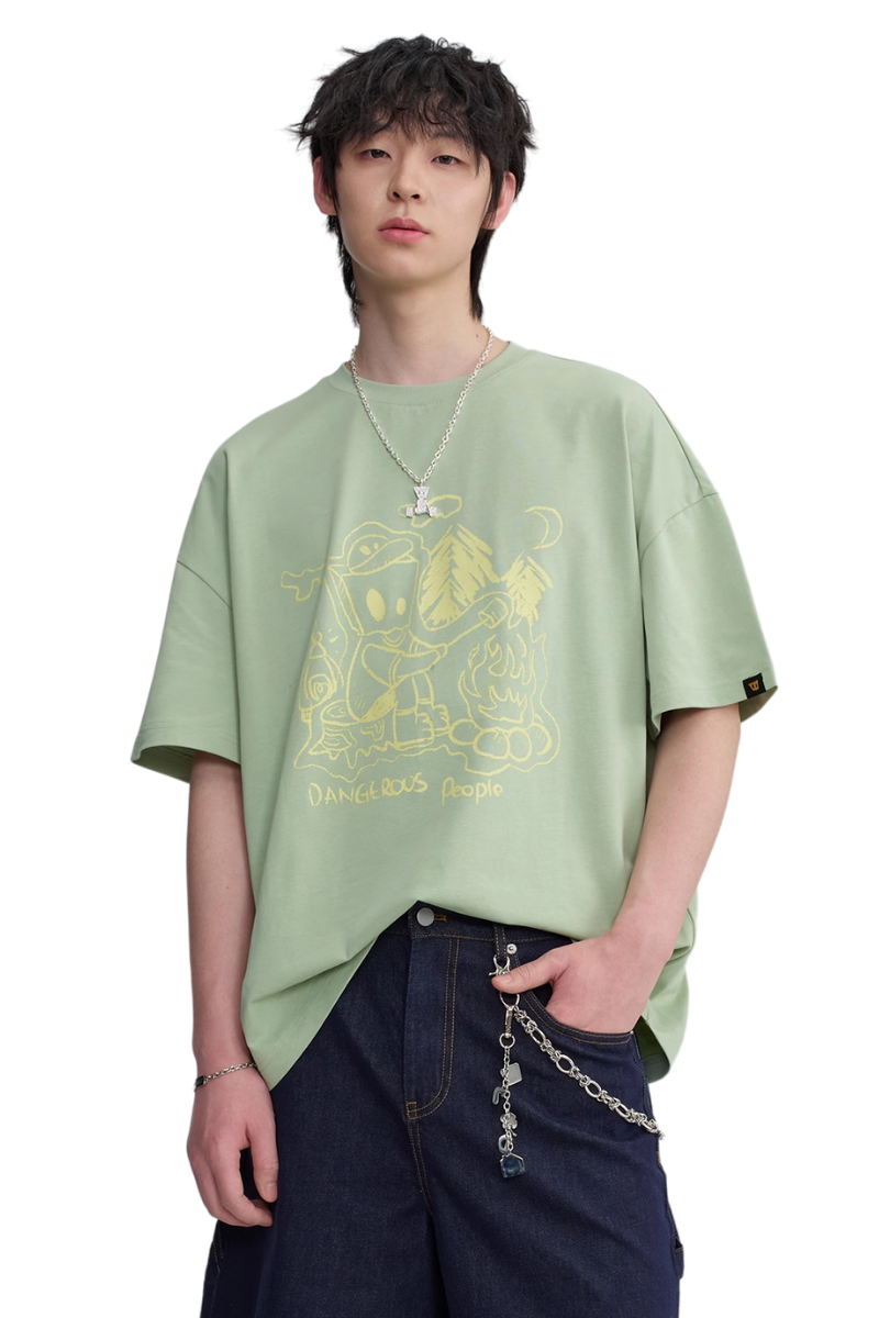 Dangerous People Camping Paper Bag Man Tee