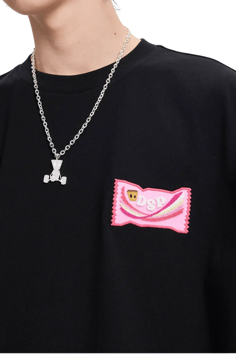 Dangerous People Candy Embroidery Tee - ShaLaoBan