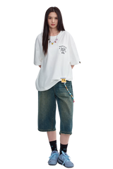 Dangerous People Cat Embroidery Pocket Tee