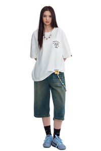 Dangerous People Cat Embroidery Pocket Tee