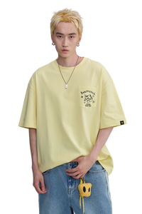 Dangerous People Cat Embroidery Pocket Tee