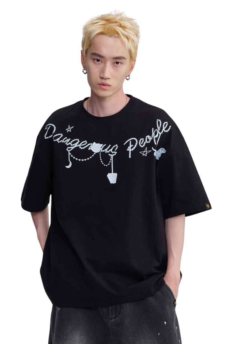 Dangerous People Chain Letter Print Tee