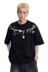 Dangerous People Chain Letter Print Tee