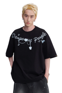 Dangerous People Chain Letter Print Tee