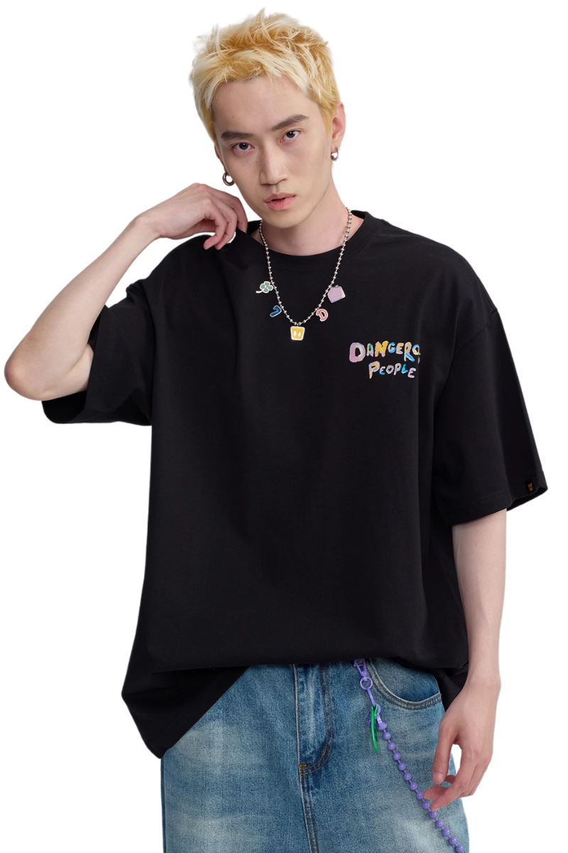 Dangerous People Child-Like Cat Print Tee