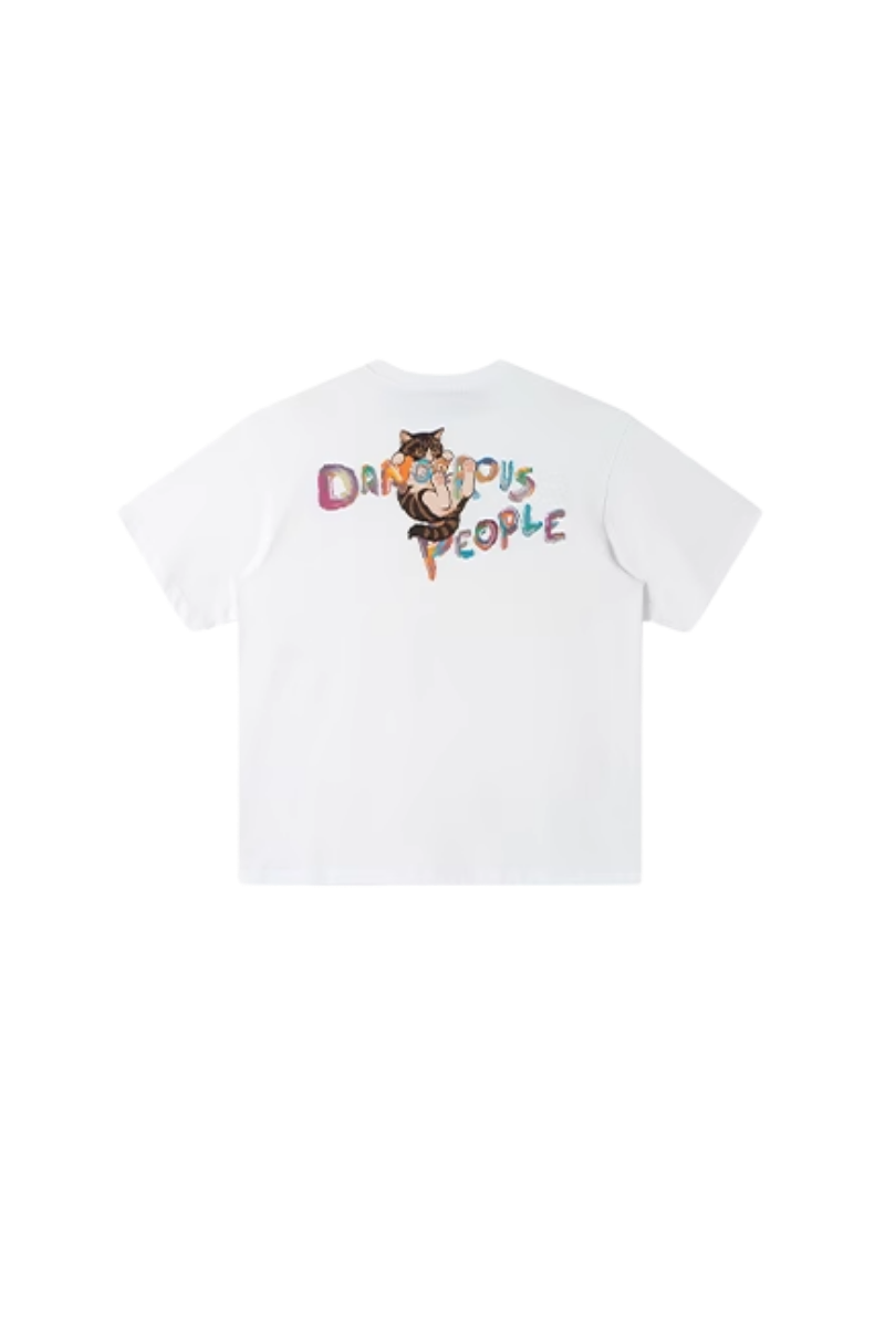 Dangerous People Child-Like Cat Print Tee