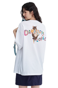 Dangerous People Child-Like Cat Print Tee