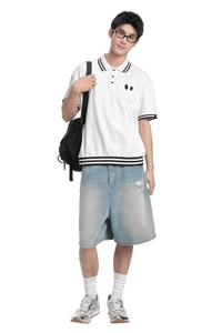 Dangerous People College Style Small Eyes Polo Tee - ShaLaoBan