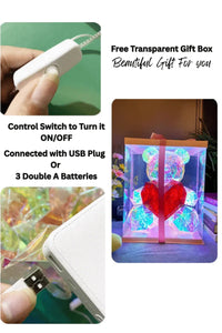 Colorful Bear Holographic Rainbow LED Light Decoration Light