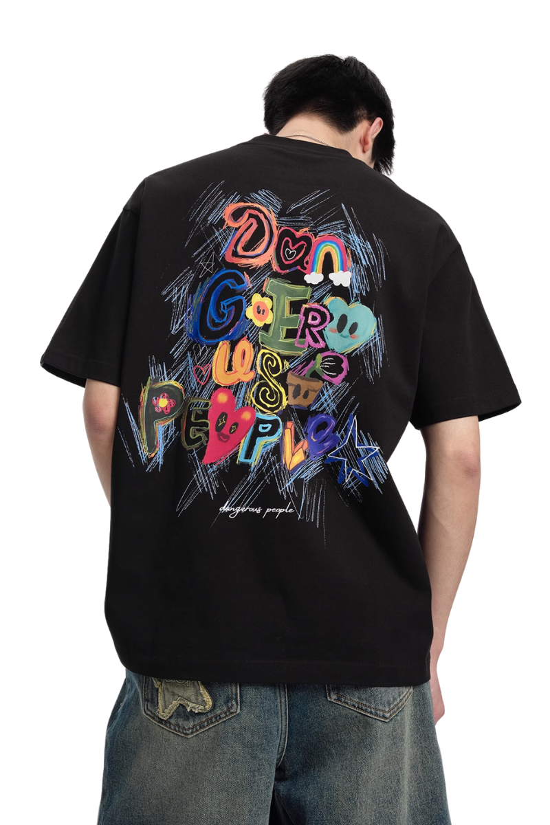 Dangerous People Colour Pencil Scribble Tee